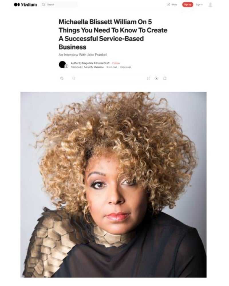 Interview with Michaella Blissett William on building a successful service business.